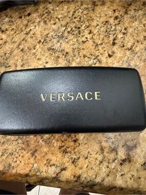 Versace Black Sunglasses Case with Gold Lettering